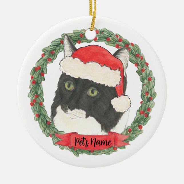 Décoration En Céramique Chat Tuxedo Ragamuffin personnalisé (Devant)