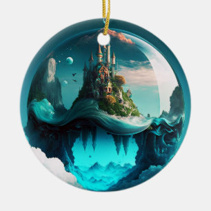 Décoration En Céramique Château Dans Crystal Ball
