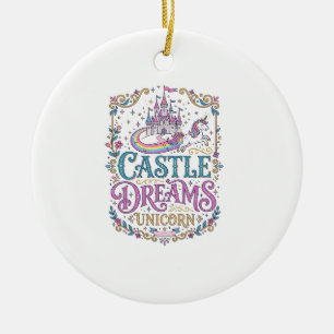 Décoration En Céramique Château de licorne Rêves Licorne Fond blanc Pri