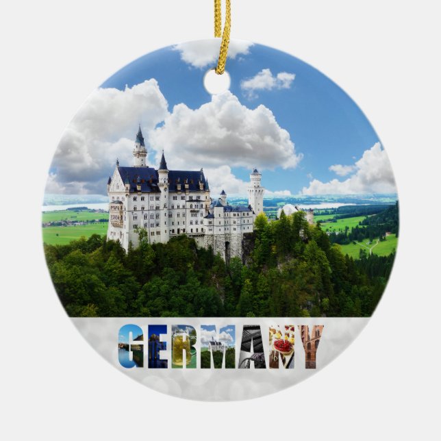 Décoration En Céramique Château de Neuschwanstein Bavière Allemagne Photo (Devant)