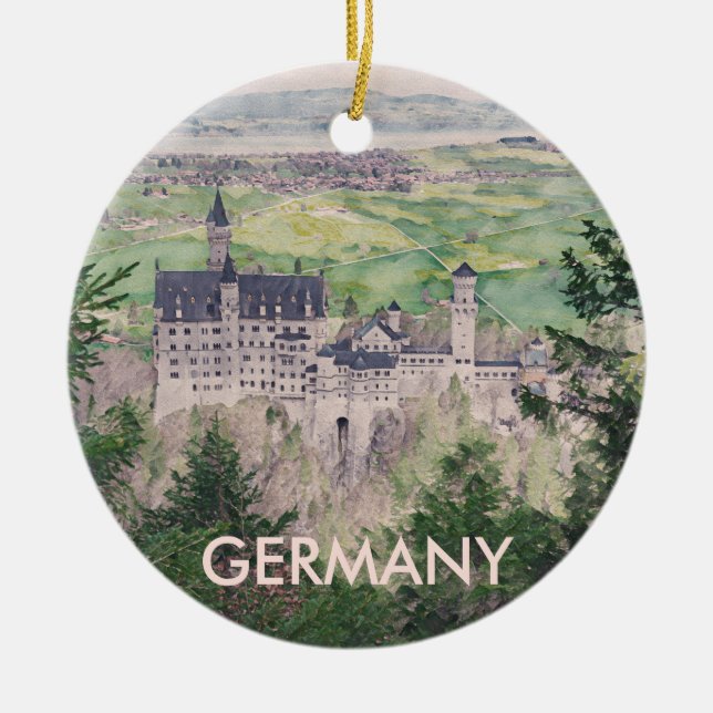 Décoration En Céramique Château Retro Neuschwanstein en Allemagne (Devant)