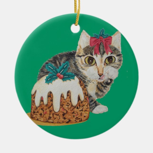 Décoration En Céramique chaton chaton chaton mignon boudin à Noël (Devant)