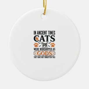 Décoration En Céramique Chats Anciens Drôles Adorés Comme Dieux Chemise Vi