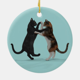Décoration En Céramique Chats de danse doux