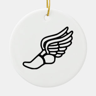 Décoration En Céramique Chaussure de course avec des ailes