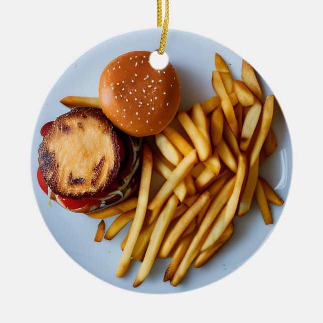 Décoration En Céramique Cheeseburger et Fries Flirty (Devant)