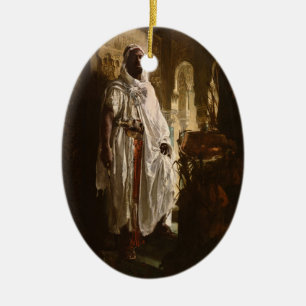 Décoration En Céramique Chef maure Art africain Peinture Portrait