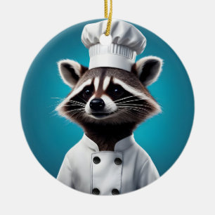 Décoration En Céramique Chef Raccoon