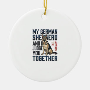 Décoration En Céramique Chemise Berger Allemand Amoureux de Chien Drôle Gr
