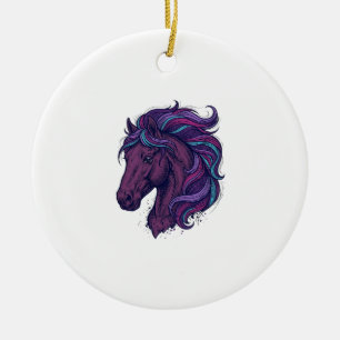 Décoration En Céramique Chemise d'art de tête de cheval colorée gravée vin