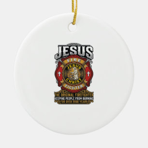 Décoration En Céramique Chemise de foi chrétienne vintage Jésus pompier