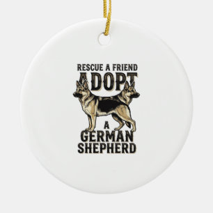 Décoration En Céramique Chemise de l'adoption du Berger Allemand Chien de