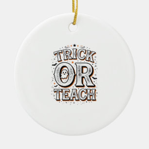 Décoration En Céramique Chemise de professeur Halloween Trick Or Teach vin