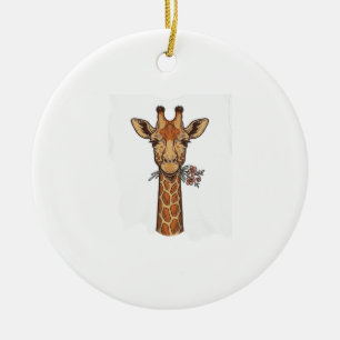 Décoration En Céramique Chemise Girafe Gravée Vintage Avec Fleurs_1