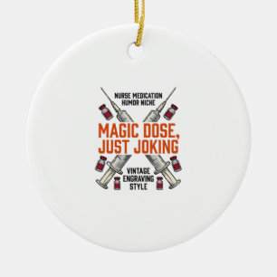 Décoration En Céramique Chemise vintage dose de sorcière humour infirmière