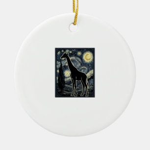 Décoration En Céramique Chemise vintage gravure girafe nuit étoilée_1