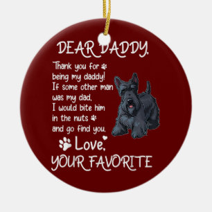 Décoration En Céramique Cher Daddy Scottish Terrier Chien Fête des pères p