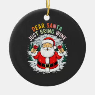 Décoration En Céramique Cher Père Noël, Apportez Juste Du Vin Drôle Cadeau