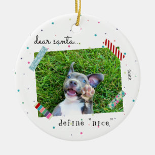 Décoration En Céramique Cher Père Noël Définir Nice Chien Chien Chien Coqu