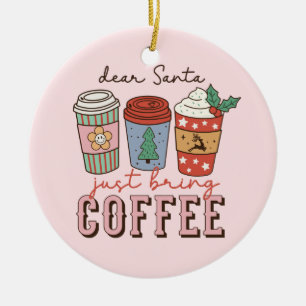 Décoration En Céramique Cher Père Noël   Latte de café de Noël