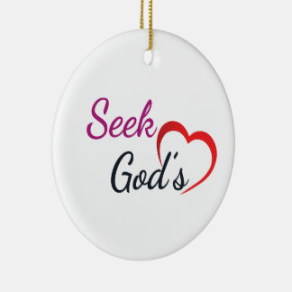 Décoration En Céramique Cherche le cœur de Dieu - Rond