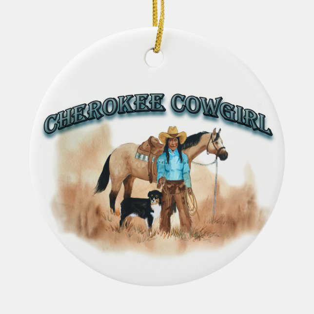Décoration En Céramique Cherokee Cowgirl (Devant)