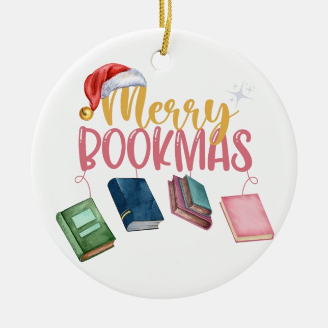Décoration En Céramique Chers vers de livres, Joyeux Noël ! (Devant)