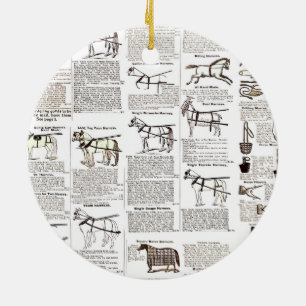 Décoration En Céramique Cheval Antique Publicité Journal Art