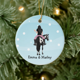 Décoration En Céramique Cheval personnalisé Noël, Cheval personnalisable