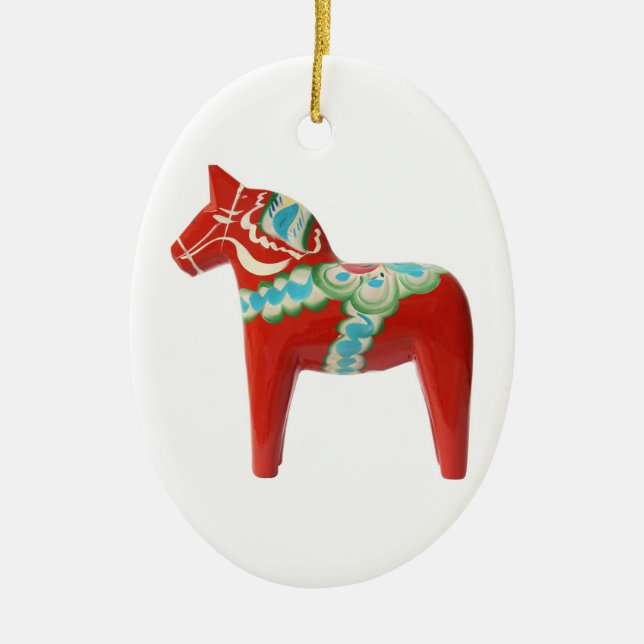 Décoration En Céramique Cheval rouge de Dala de Suédois (Devant)