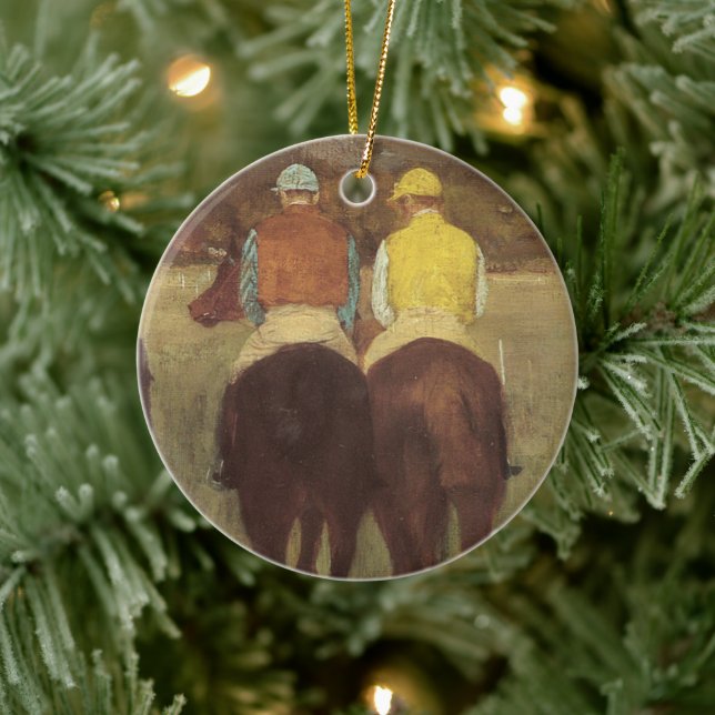 Décoration En Céramique Chevaux de course à Longchamp par Edgar Degas (Arbre)