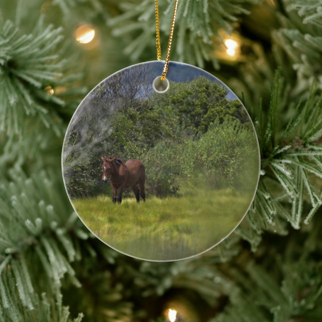 Décoration En Céramique Chevaux sauvages de l'Assateague (Arbre)