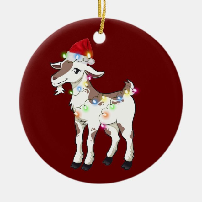 Décoration En Céramique Chèvre avec Casquette Scaft Noël (Devant)
