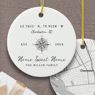 Décoration En Céramique Chez soi Latitude Longitude Personnalisé