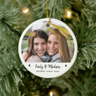 Décoration En Céramique Chic BFF Besties Photo Friends Forever Modern