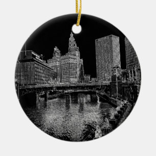 Décoration En Céramique Chicago River 1967