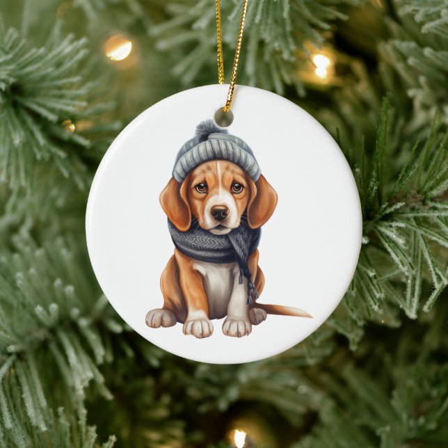 Décoration En Céramique Chien Beagle personnalisé Art (Arbre)