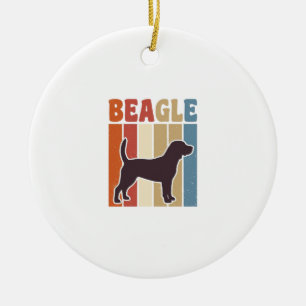 Décoration En Céramique Chien Beagle Vintage Dessin Vectoriel à Rayures Ré