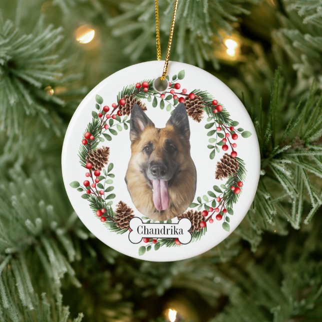 Décoration En Céramique chien berger allemand (Arbre)