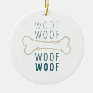 Décoration En Céramique Chien Bone Woof