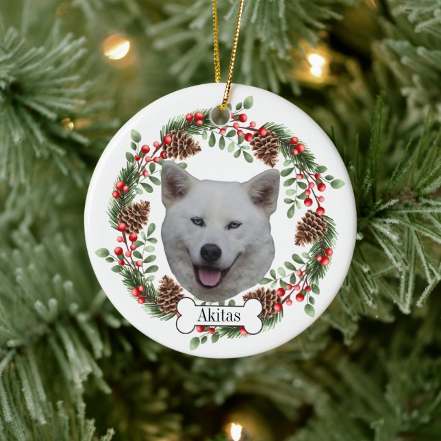 Décoration En Céramique chien d'akitas (Arbre)