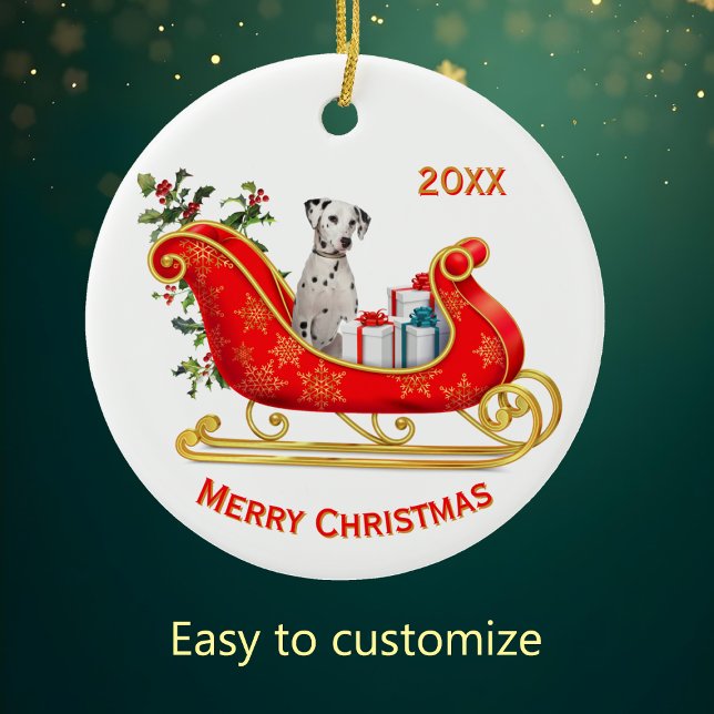 Décoration En Céramique Chien dalmate de Noël (Créateur téléchargé)