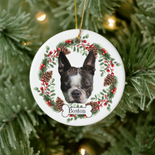 Décoration En Céramique Chien de Boston Terrier