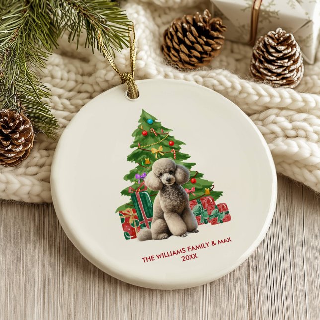 Décoration En Céramique Chien de caniche Noël personnalisé (Créateur téléchargé)
