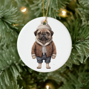 Décoration En Céramique Chien de Carlin personnalisé