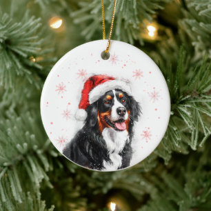 Décoration En Céramique Chien de montagne bernois Noël Personnalisé