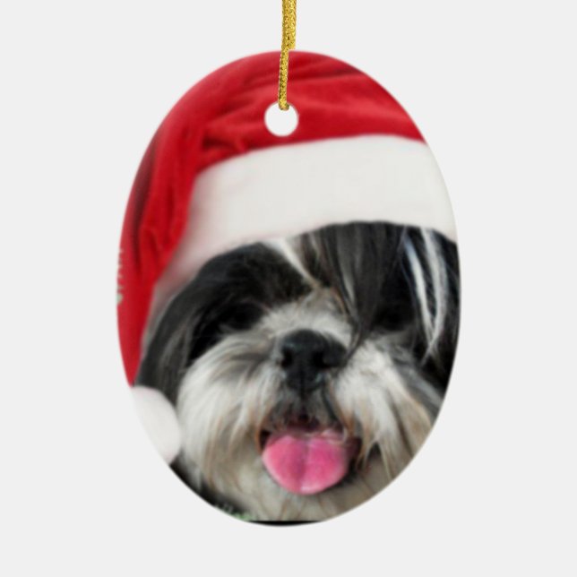 Décoration En Céramique Chien de Noël Shih Tzu (Devant)