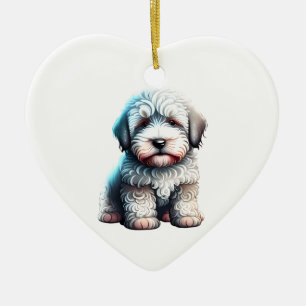 Décoration En Céramique Chien de race Old English Sheepdog personnalisé