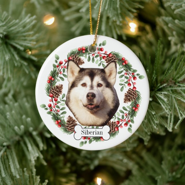 Décoration En Céramique Chien de Sibérie Husky (Arbre)