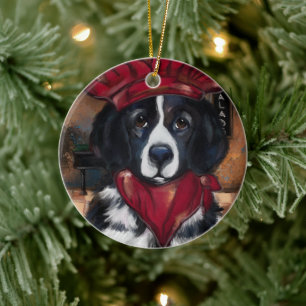 Décoration En Céramique Chien de Terre-Neuve      
